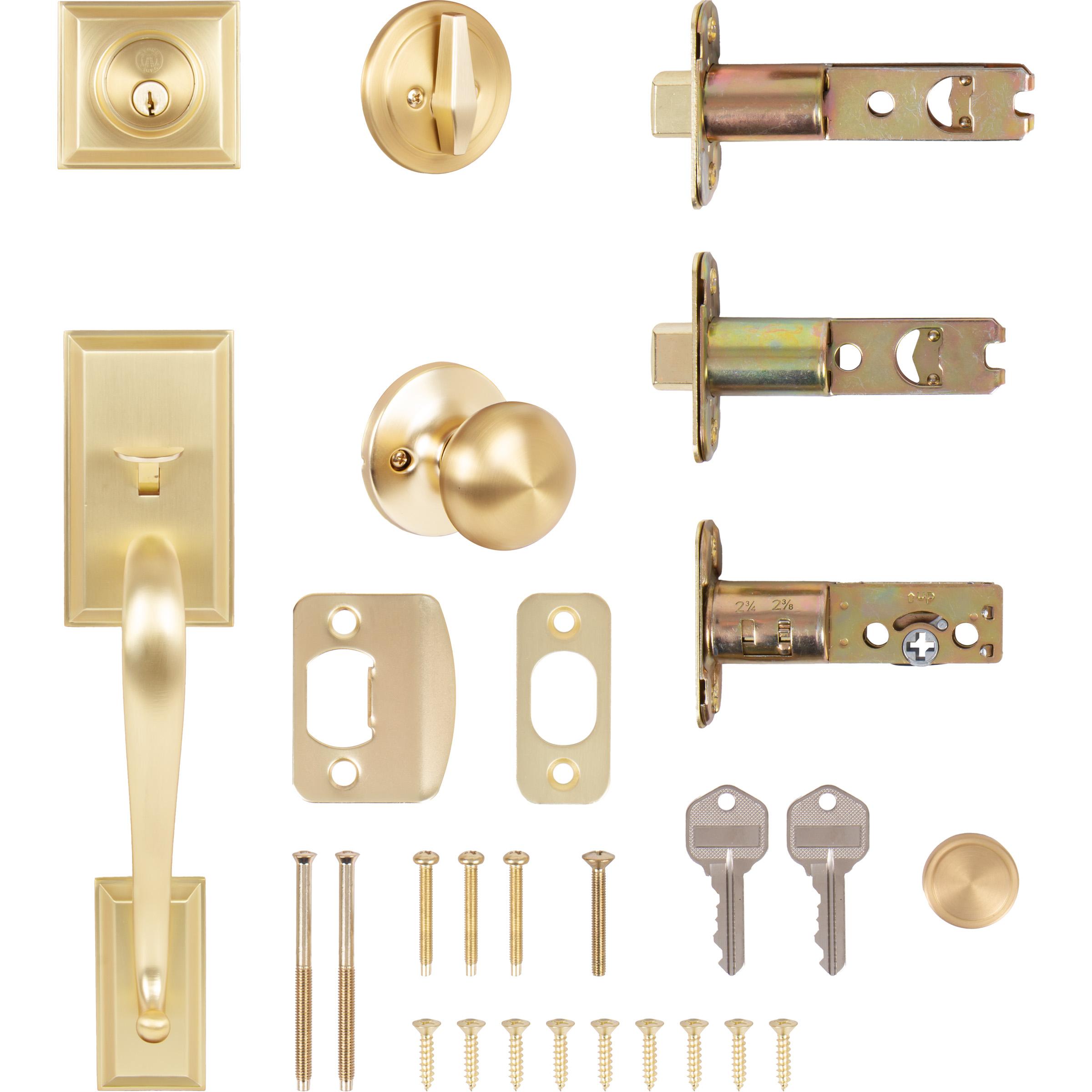 Willow Park / Highland Handleset KW1 Keyway - Satin Brass