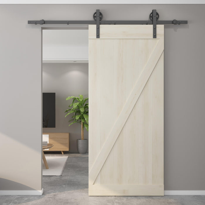 Wagon Wheel Strap Style Sliding Door Hardware Set, Fits Doors up to 36 Inches, Oil-Rubbed Bronze