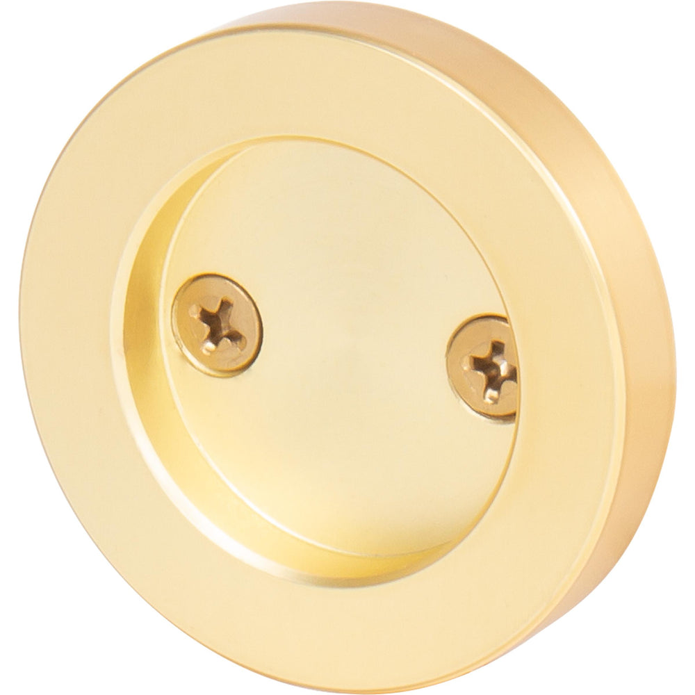 Sliding Door Round Pull, 2-1/8 Inches, Satin Brass by Stone Harbor Hardware