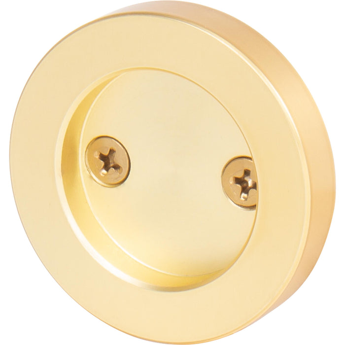 Sliding Door Round Pull, 2-1/8 Inches, Satin Brass by Stone Harbor Hardware