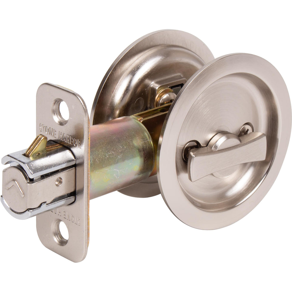 Round Pocket Door Lock, Keyed Entry Function