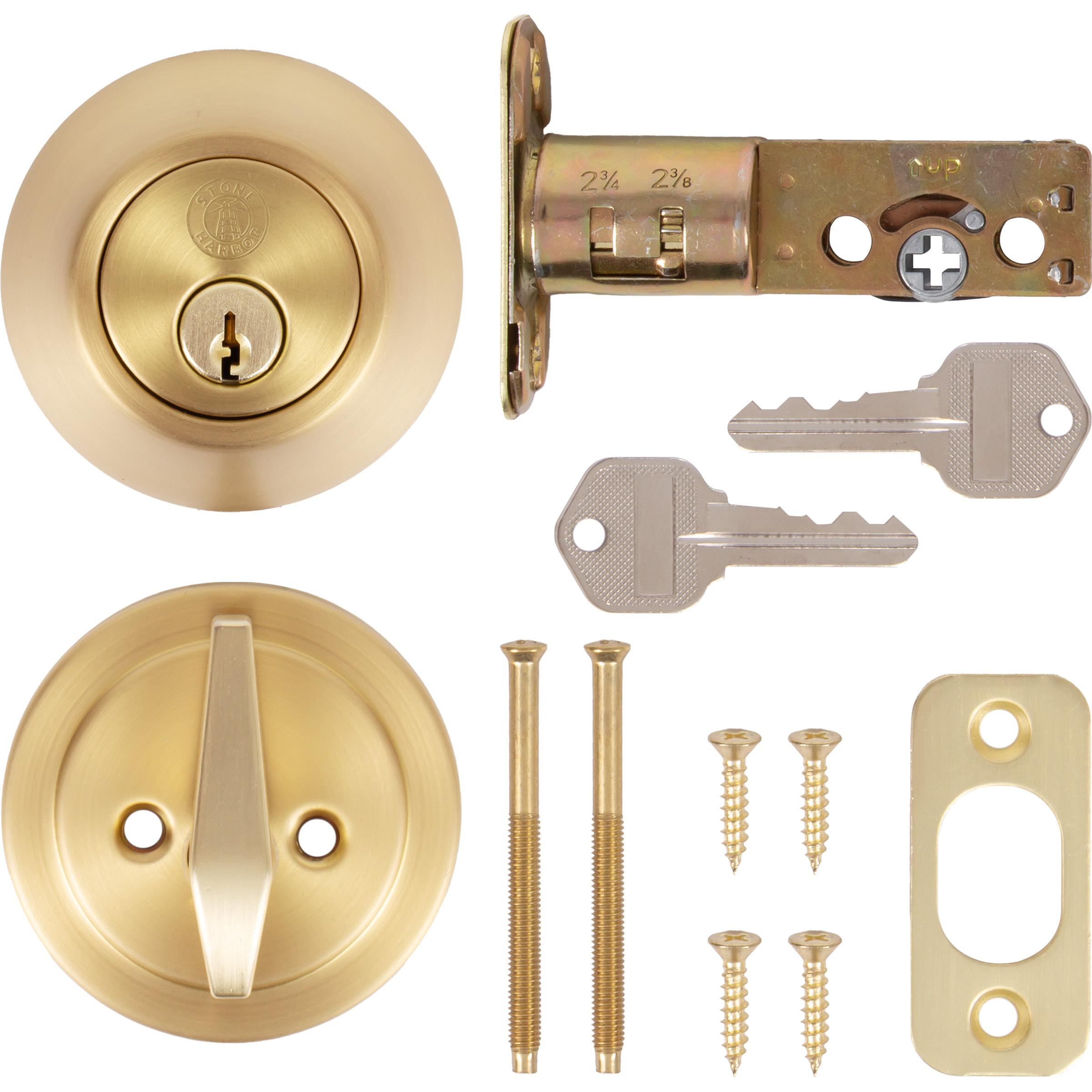 301 4 BP 4AL RCS KW K3 1-Cyl Deadbolt KW1 Keyway - Satin Brass