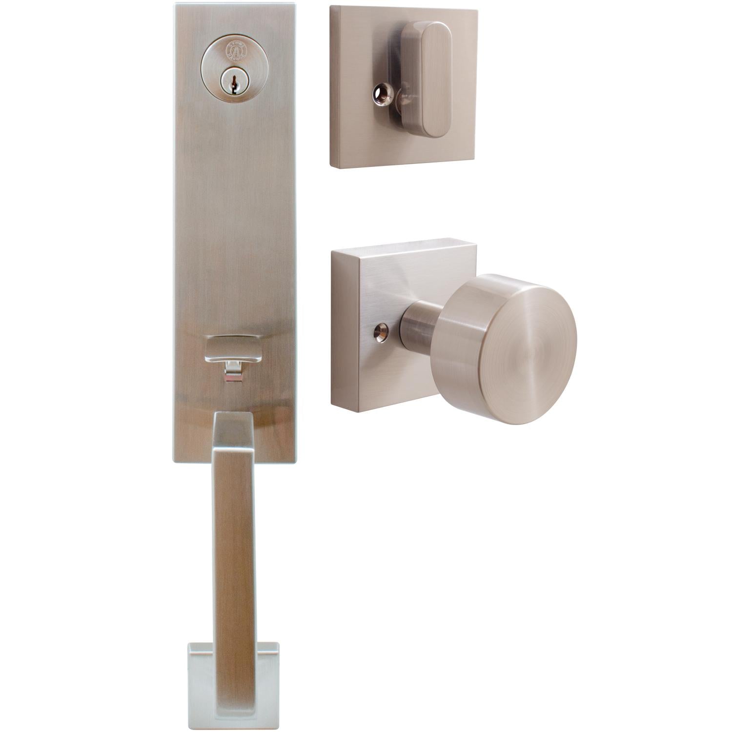Munich Handleset with Bonn and Square Rose Interior Trim
