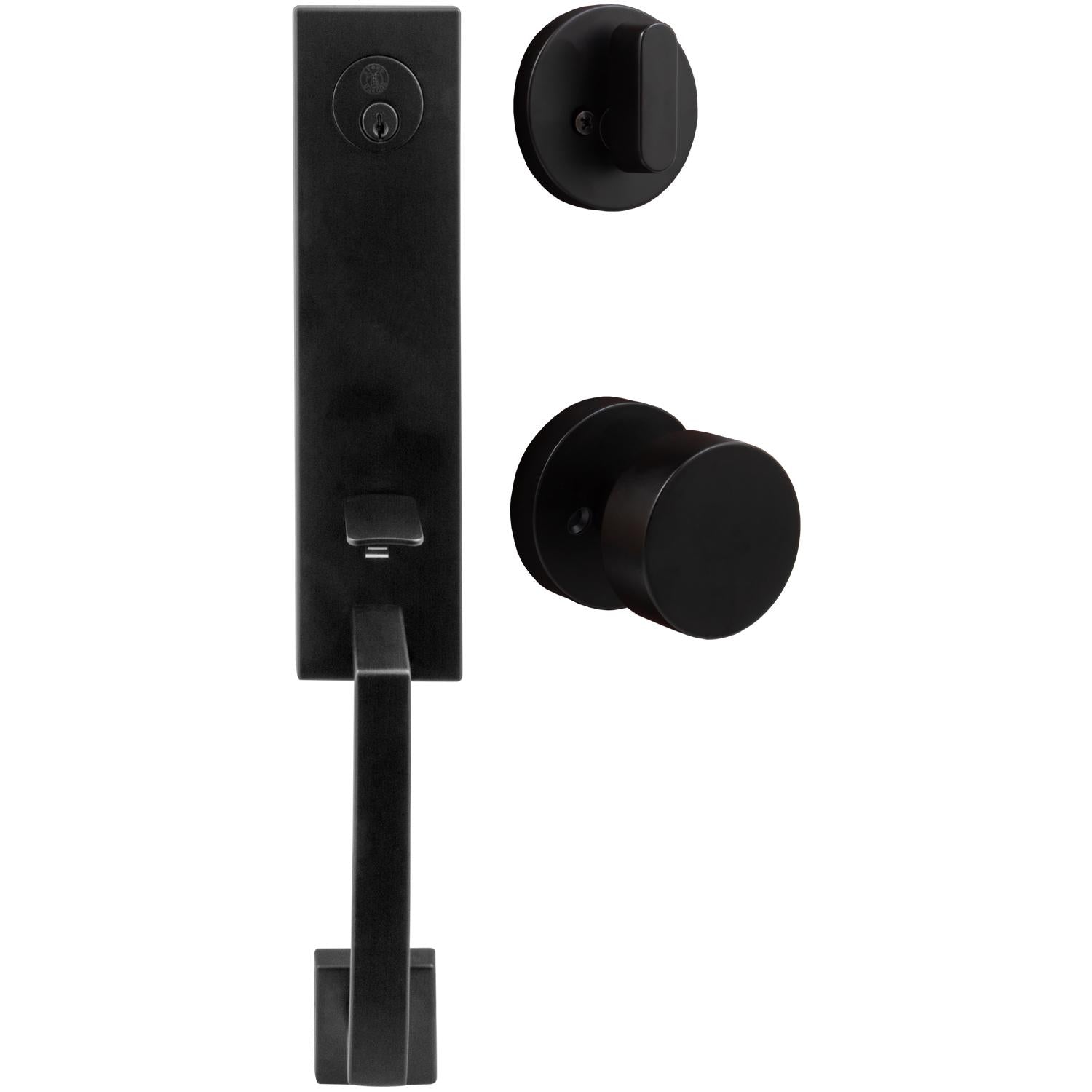 Munich Handleset with Bonn and Round Rose Interior Trim