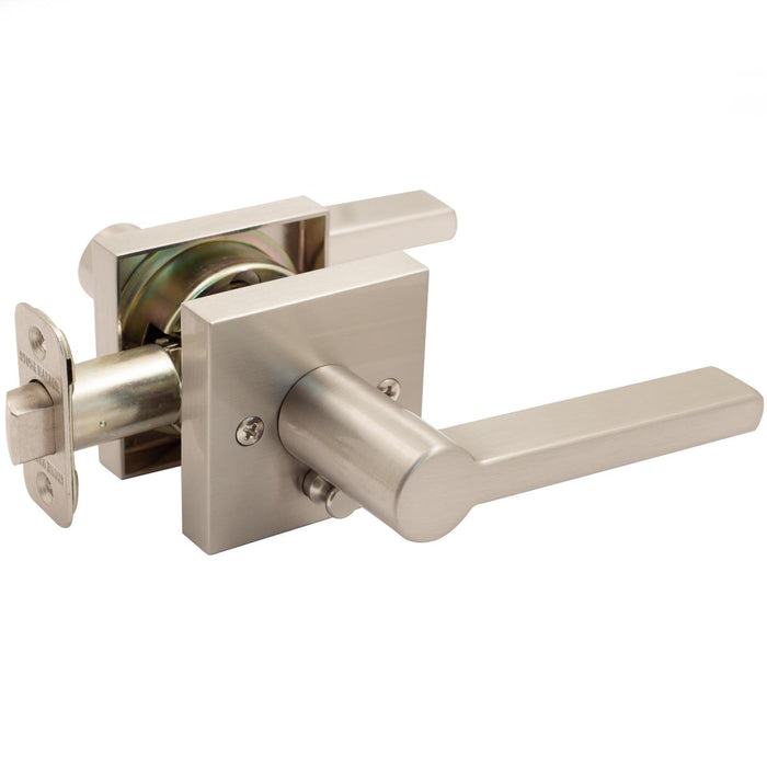 Vienna Door Lever with Square Rosette, Privacy (Bed/Bath) Latch