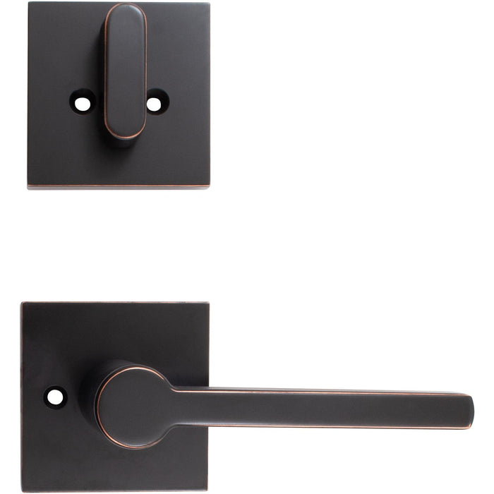 Vienna Door Lever with Square Rosette, Interior Handleset Trim