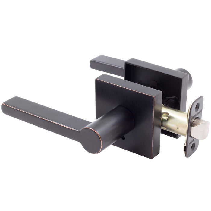 Vienna Door Lever with Square Rosette, Privacy (Bed/Bath) Latch