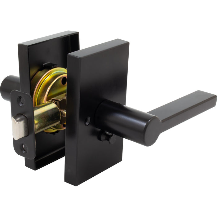 Vienna Door Lever with Rectangular Rosette, Privacy (Bed/Bath) Latch
