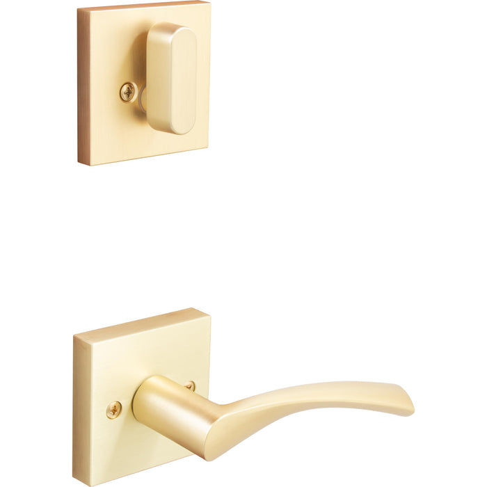 Turin Door Lever with Square Rosette, Interior Handleset Trim