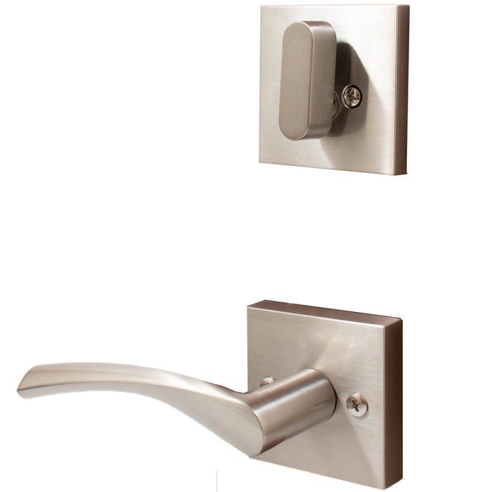 Turin Door Lever with Square Rosette, Interior Handleset Trim