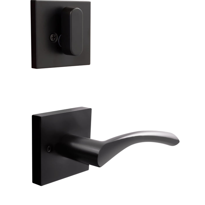 Turin Door Lever with Square Rosette, Interior Handleset Trim