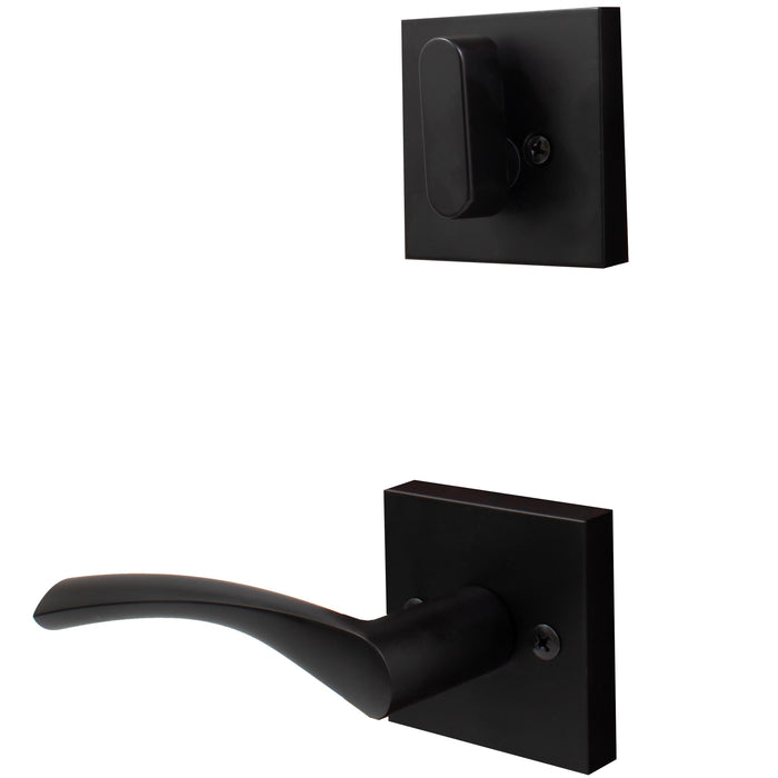 Turin Door Lever with Square Rosette, Interior Handleset Trim