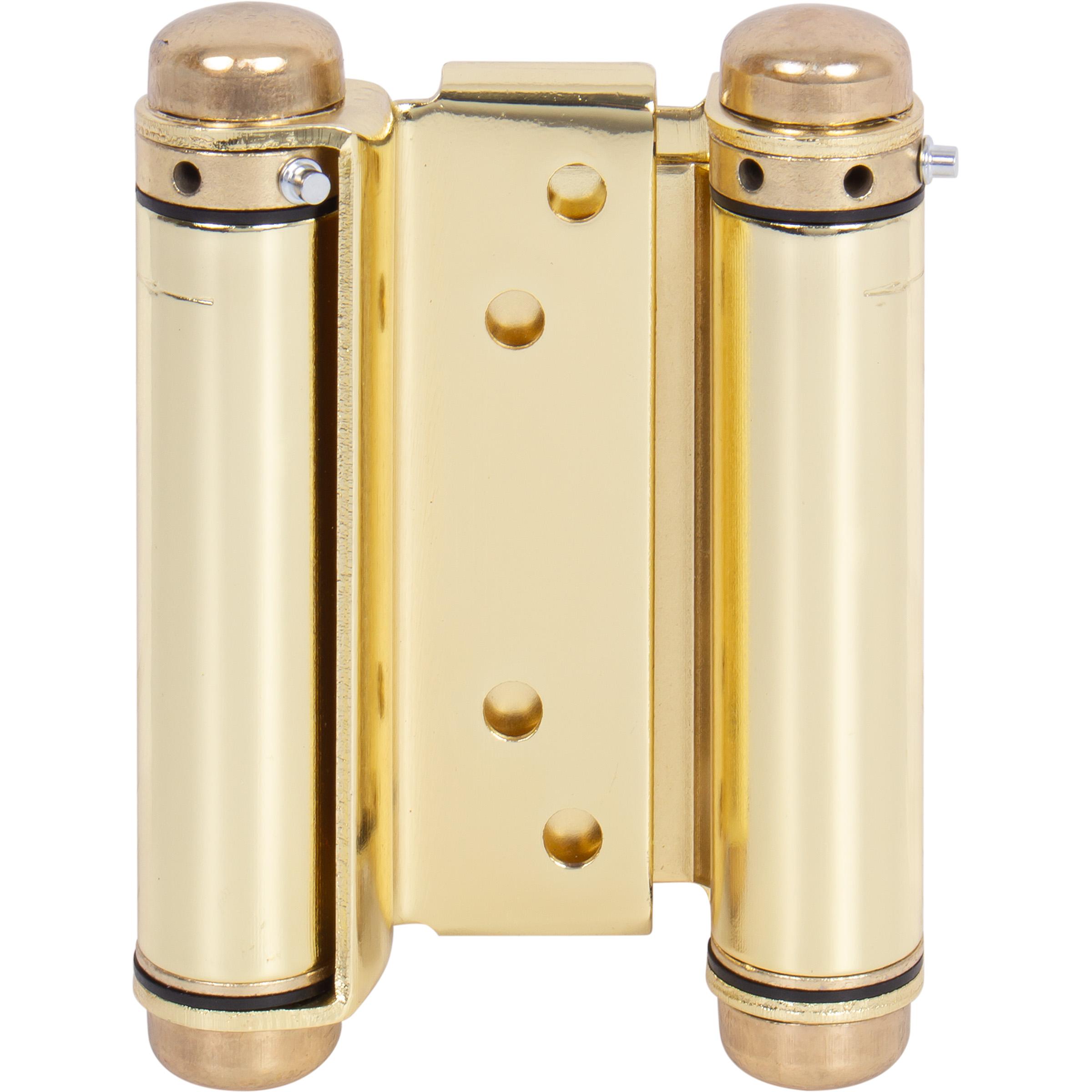 Heavy-Duty Double Acting Spring Hinge - Polished Brass
