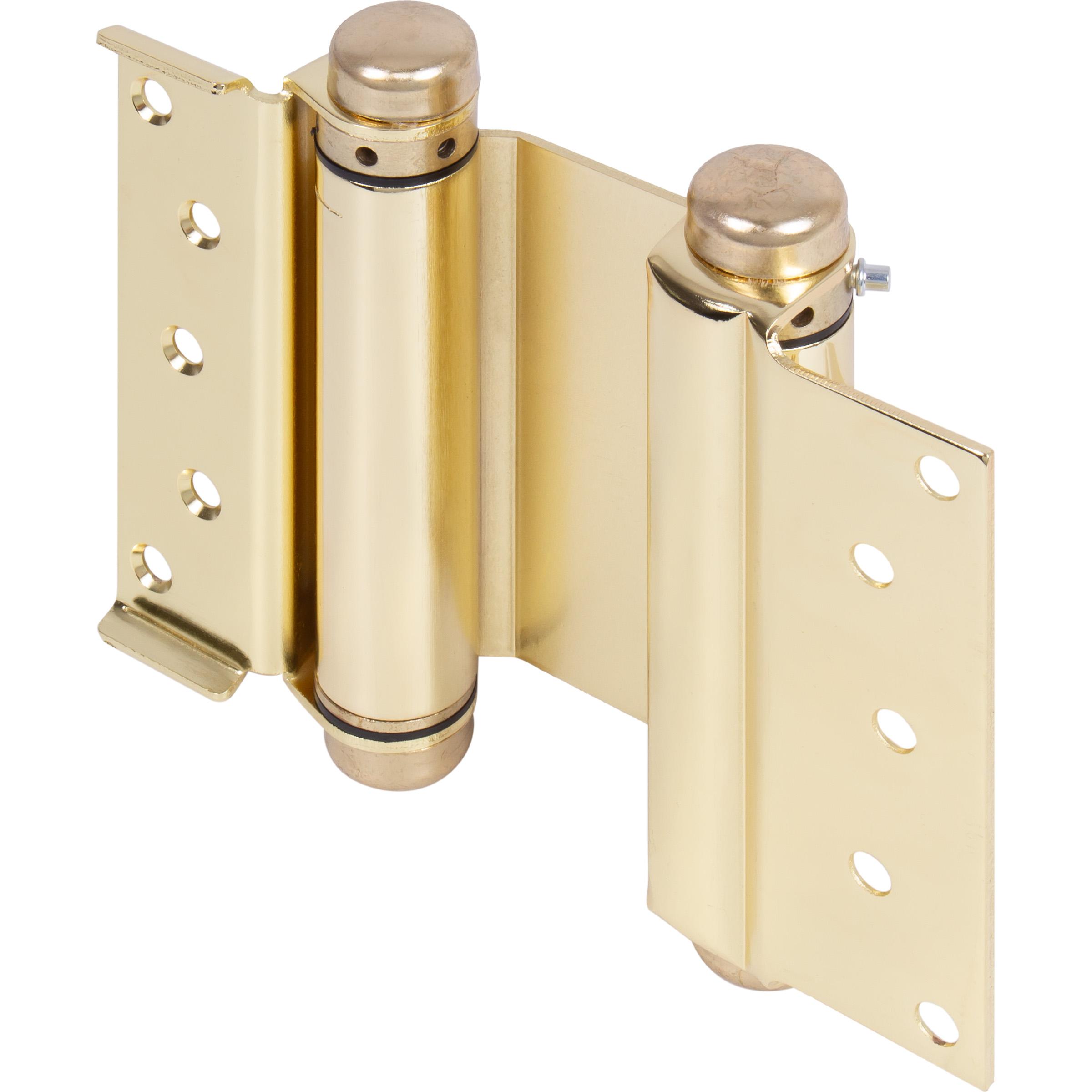 Heavy-Duty Double Acting Spring Hinge - Polished Brass