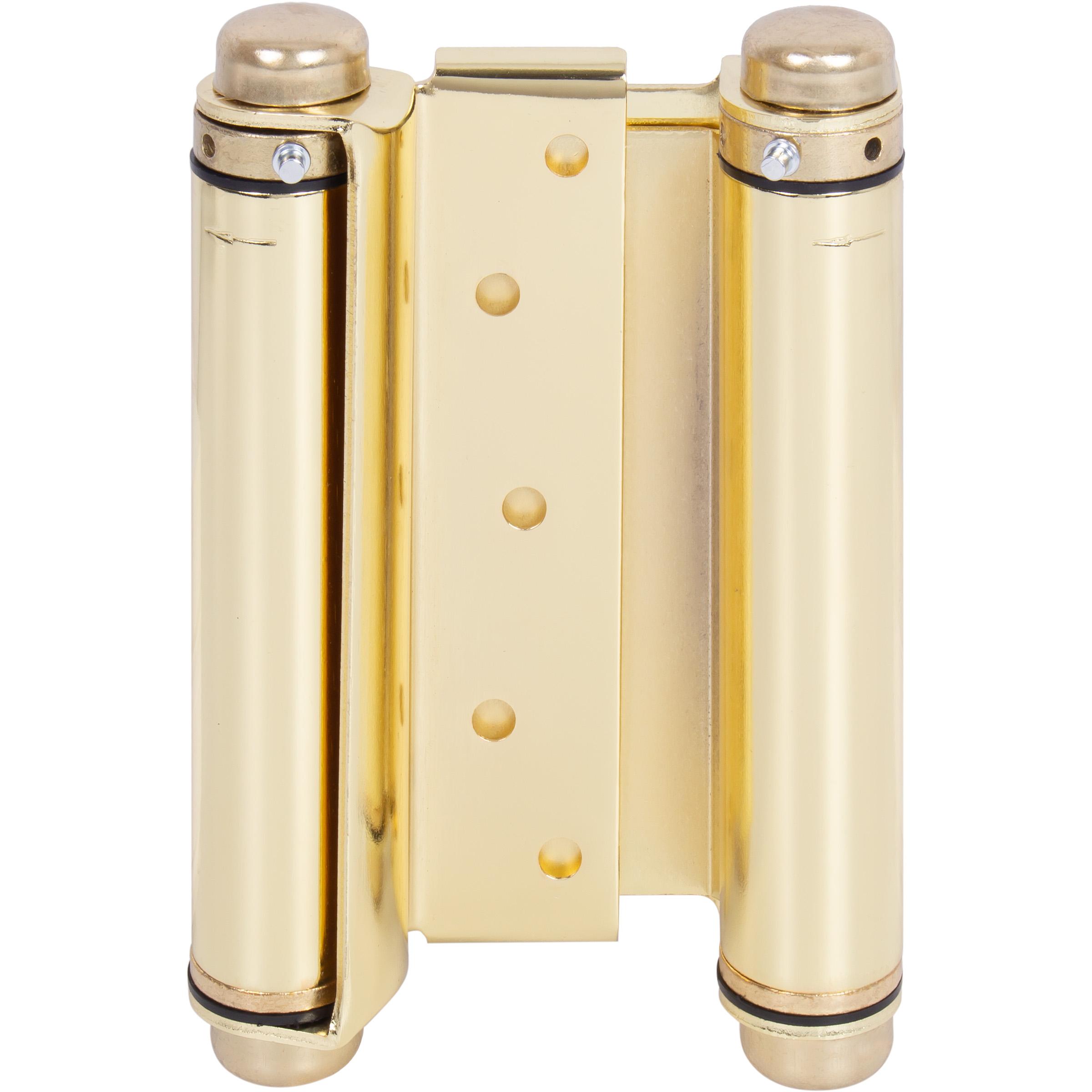 Heavy-Duty Double Acting Spring Hinge - Polished Brass
