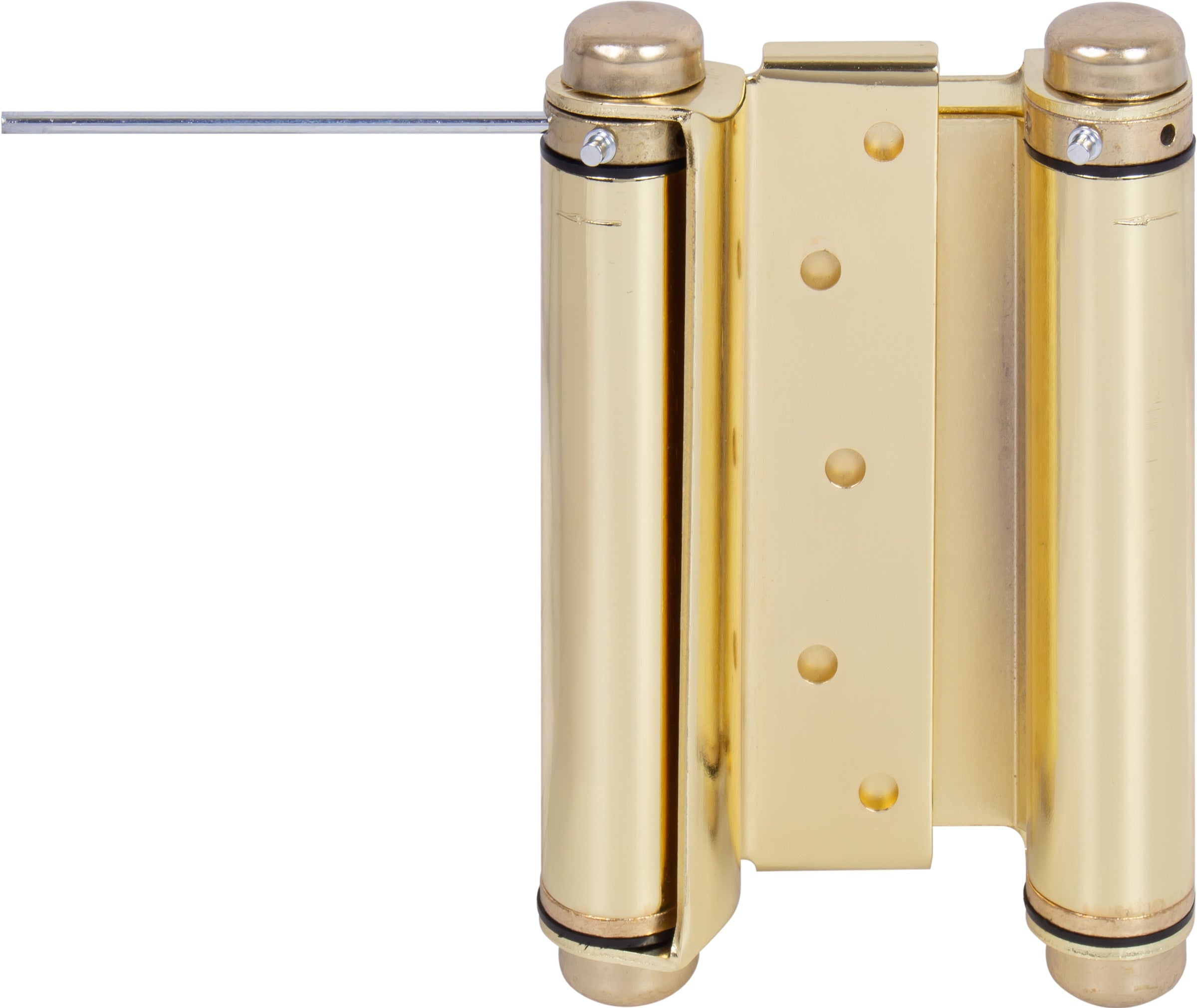 Heavy-Duty Double Acting Spring Hinge - Polished Brass