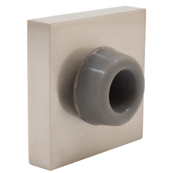 Contemporary Square Wall Door Stop, 2-1/4 Inches, Satin Nickel by Stone Harbor Hardware