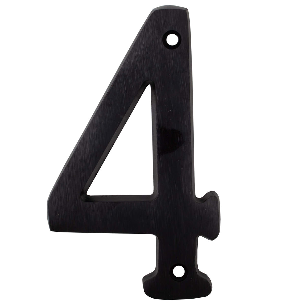 Heavy-Duty House Numbers, #4, 4 Inches, Matte Black by Stone Harbor Hardware
