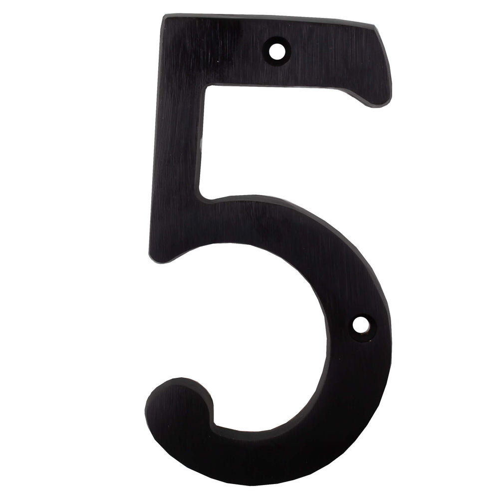 Heavy-Duty House Numbers, #5, 4 Inches, Matte Black by Stone Harbor Hardware