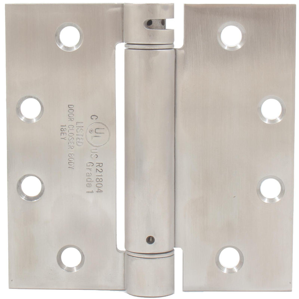 Commercial Grade Self-Closing Door Hinge, 4-1/2 Inches, Square Corner, .134 Gauge, Satin Stainless Steel by Stone Harbor Hardware