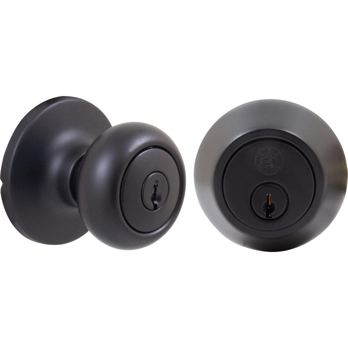Highland Door Knob Combo (With Deadbolt), SC Keyway, Clear Pack, Matte Black by Stone Harbor Hardware